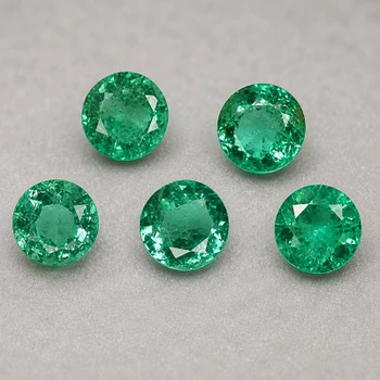 3.30 mm Round 5pcs Sparkling Natural Brilliant Bluish Green Emerald [VS-SI]