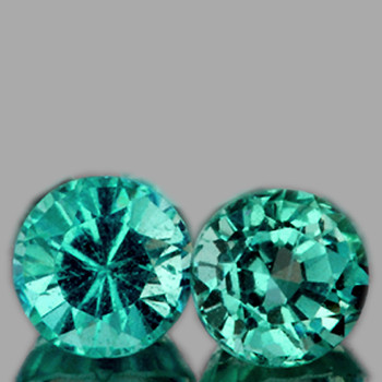 5.20 mm Round 2 pieces Lustrous Zambian Natural Blue Green Emerald [VS]