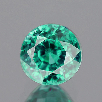 6.00 mm Round {0.95ct} Lustrous Zambian Natural Blue Green Emerald [SI]