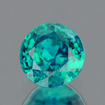 6.00 mm Round {0.91ct} Lustrous Zambian Natural Intense Blue Green Emerald [SI]