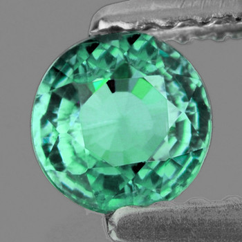 6.00 mm Round {0.90ct} Lustrous Zambian Natural Blue Green Emerald [SI]
