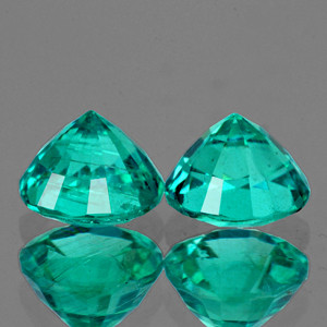 4.50 mm Round 2 pieces Lustrous Zambian Natural Intense Blue Green Emerald [VS]