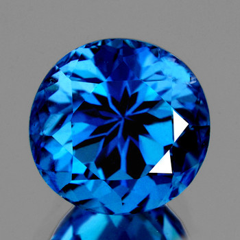 9.00 mm Round 1 piece Premium Top Color Natural Swiss Blue Topaz [Flawless-VVS]- Rare Top Grade
