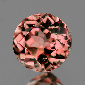 5.00 mm Round Portuguese {0.85ct} Superb Luster Natural Golden Pink Zircon [Flawless-VVS]