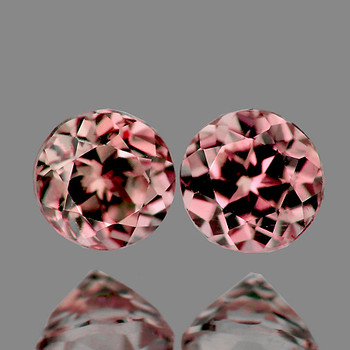 5.00 mm Round Portuguese 2pcs Superb Luster Natural Golden Pink Zircon [Flawless-VVS]