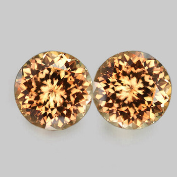 5.50 mm Round Portuguese 2 pcs Superb Luster Natural Brilliant Champagne Zircon [Flawless-VVS]