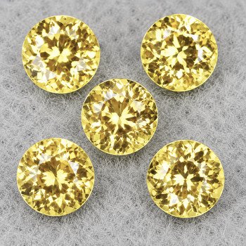 4.50 mm Round Portuguese 5 pcs Superb Luster Natural Golden Zircon [Flawless-VVS]