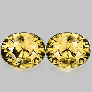 7x6 mm Oval 2 pcs Top Fire Natural Golden Zircon [Flawless-VVS]