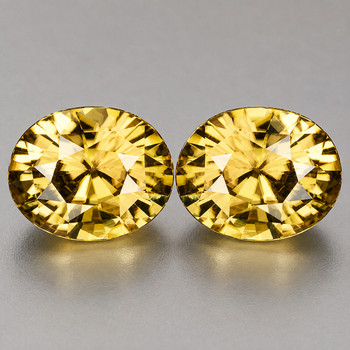 7x6 mm Oval 2 pcs Top Fire Natural Golden Zircon [Flawless-VVS]