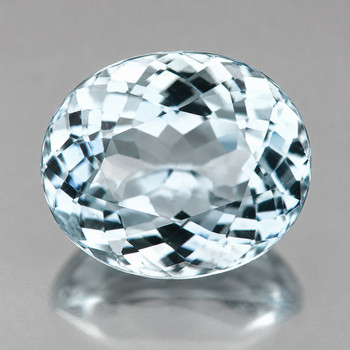 10x8 mm Oval 2.90cts AAA Fire Luster Natural Soft Blue Aquamarine [Flawless-VVS]