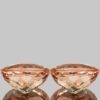 11x9 mm Oval 2 pcs Superb Luster Natural Intense Peach Pink Morganite [Flawless-VVS]-Top Grade