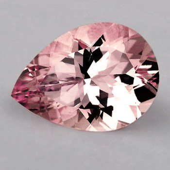 12.5x9 mm Pear {3.80cts} AAA Fire Luster Natural Intense Golden Pink Morganite [Flawless-VVS]