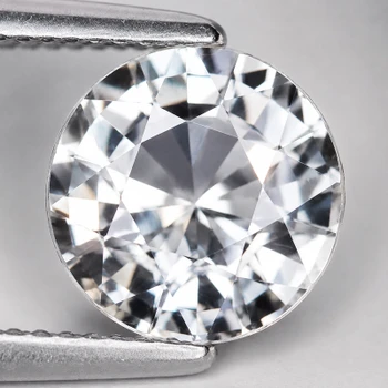 7.00 mm Round {1.52ct} Superb Luster Natural White Sapphire [Flawless-VVS]-Rare Size