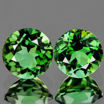 5.00 mm Round 2 pcs AAA Fire Natural Intense Green Tourmaline Mozambique [Flawless-VVS]