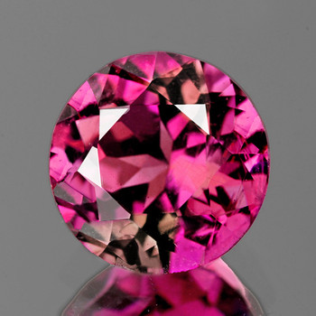 5.00 mm Round {0.50ct} Top Luster Natural Intense Pink Tourmaline [Flawless-VVS]