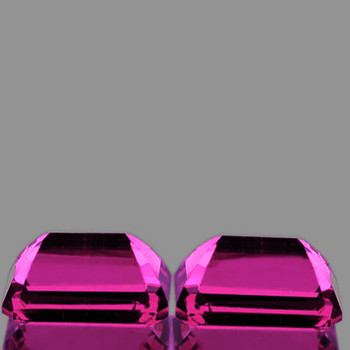7x5 mm Octagon 2pcs Top Luster Natural Intense Pink Purple Rhodolite Garnet [Flawless-VVS]