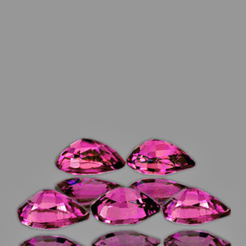 4x3 mm Pear 5pcs AAA Fire Natural Intense Pink Sapphire [Flawless-VVS]-AAA Grade