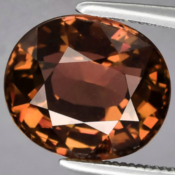 9x8 mm Oval 2.32cts AAA Luster Natural Brilliant Brown Orange Tourmaline [Flawless-VVS]