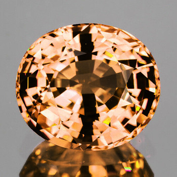 8x7 mm Oval 2.45cts AAA Luster Natural Intense Golden Peach Tourmaline [Flawless-VVS]