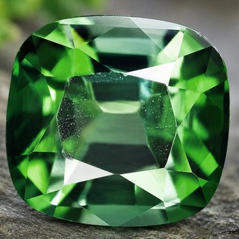 8.00 mm Cushion 2.40ct AAA Luster Natural Green Tourmaline [Flawless-VVS]
