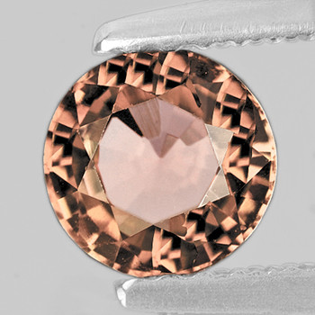 7.00 mm Round 1.02ct AAA Fire Natural Peach Pink Tourmaline [Flawless-VVS]