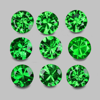 2.80 mm Round 9pcs Superb Luster Natural Intense Chrome Green Tsavorite Garnet [Flawless-VVS]- Top Grade