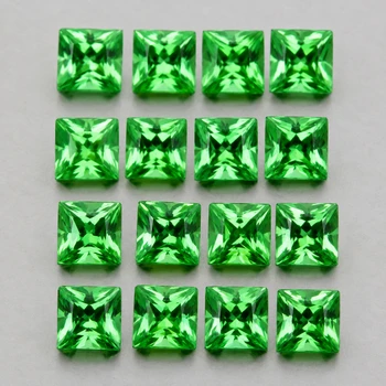 2.30 mm Square Machine Cut 16 pcs Natural Top Chrome Green Tsavorite Garnet [Flawless-VVS]