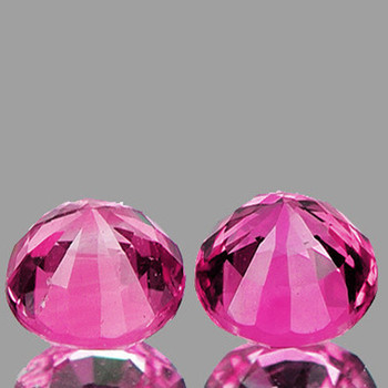 4.00 mm Round 2 pieces Brilliant Luster Natural Intense Pink Sapphire [Flawless-VVS]