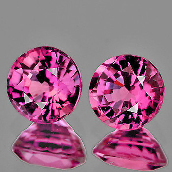 4.00 mm Round 2 pieces Brilliant Luster Natural Intense Pink Sapphire [Flawless-VVS]