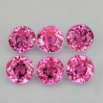 3.00 mm Round 6 pieces Brilliant Luster Natural Pink Sapphire [Flawless-VVS]