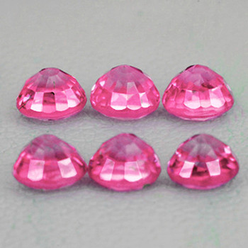 3.00 mm Round 6 pieces Brilliant Luster Natural Pink Sapphire [Flawless-VVS]