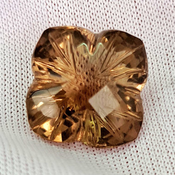 13.30 mm Fancy Cut 8.50cts Natural Golden Brown Smoky Quartz [Flawless-VVS]