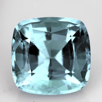 9.50 mm Cushion {3.10ct} AAA Luster Natural Blue Aquamarine [VVS]