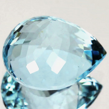 10x7.5 mm Pear {2.35ct} Top Luster Natural Top Blue Aquamarine [Flawless-VVS]