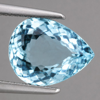 10x7.5 mm Pear {2.35ct} Top Luster Natural Top Blue Aquamarine [Flawless-VVS]