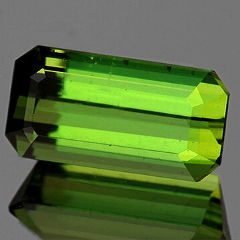 13.5x6.5 mm Octagon 3.96cts Natural Brilliant Yellowish Green Tourmaline [Flawless-VVS]-Free Certificate