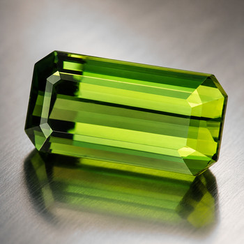13.5x6.5 mm Octagon 3.96cts Natural Brilliant Yellowish Green Tourmaline [Flawless-VVS]-Free Certificate