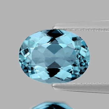 8.5x6.5 mm Oval 1.32ct Lustrous Natural Santa Maria Blue Aquamarine [VVS]