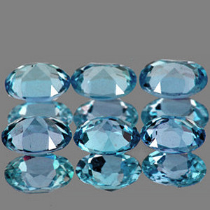 5x4 mm Oval 6 pcs AAA Fire Luster Natural Brilliant Blue Aquamarine [Flawless-VVS]