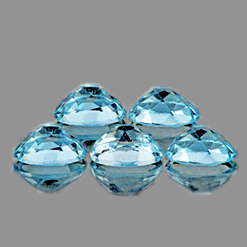 6x4 mm Oval 5pcs AAA Fire Luster Natural Top Blue Aquamarine [Flawless-VVS]