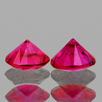 3.00 mm Round 2 pcs Top Luster Natural AAA Intense Pink Red Ruby [VVS]
