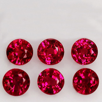 3.30 mm Round 6 pcs Fire Luster Natural Intense Red Burma Ruby [VVS-VS]