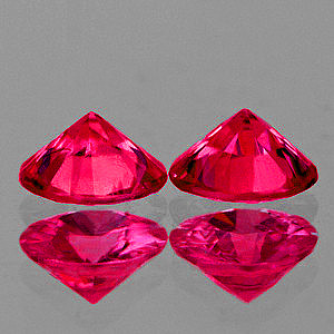 3.30 mm Round 2 pcs Top Luster Natural Burma Intense Pink Red Ruby [Flawless-VVS]