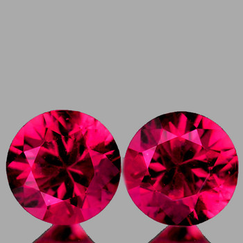 3.30 mm Round 2 pcs Top Luster Natural Burma Intense Pink Red Ruby [Flawless-VVS]