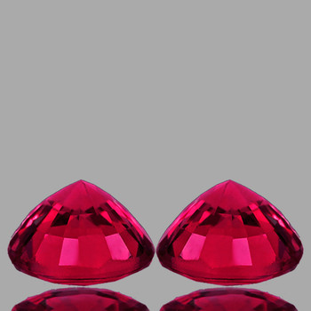 3.30 mm Round Step 2 pcs Top Luster Natural Burma Intense Red Ruby [Flawless-VVS]