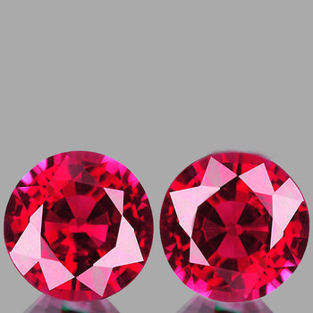 3.30 mm Round Step 2 pcs Top Luster Natural Burma Intense Red Ruby [Flawless-VVS]