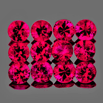 2.50 mm Round 12 pcs Top Grade Natural AAA Burma Pink Red Ruby [Flawless-VVS]