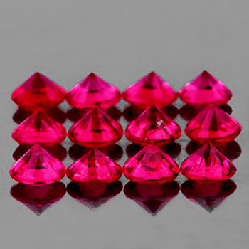 2.50 mm Round 12 pcs Top Grade Natural AAA Burma Pink Red Ruby [Flawless-VVS]