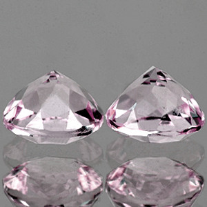 7.00 mm Round 2 pcs Natural Brilliant Soft Pink Morganite [Flawless-VVS]