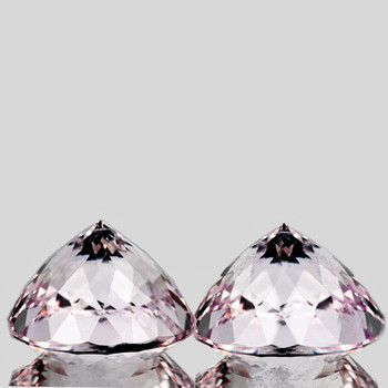 7.70 mm Round 2 pcs Natural Brilliant Soft Pink Morganite [Flawless-VVS]